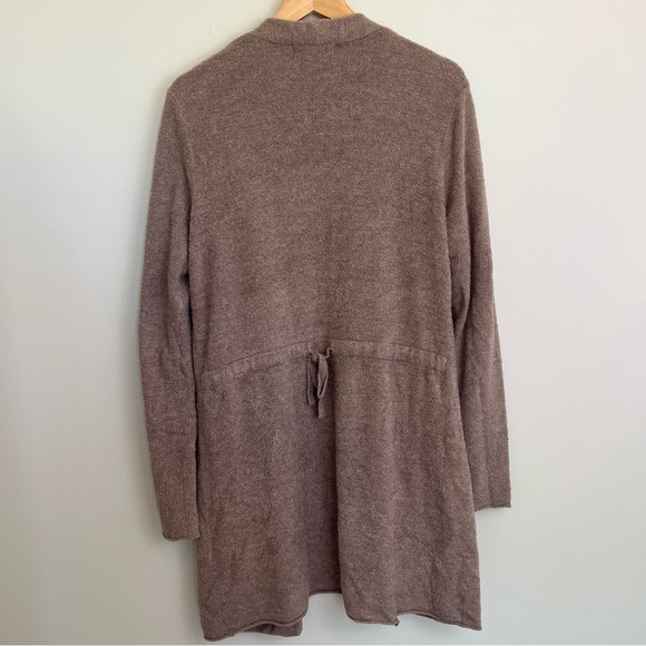 Barefoot Dreams Cardigan Long Cozychic Lite Sweater Taupe Knit Cardi Lounge L - Picture 6 of 7